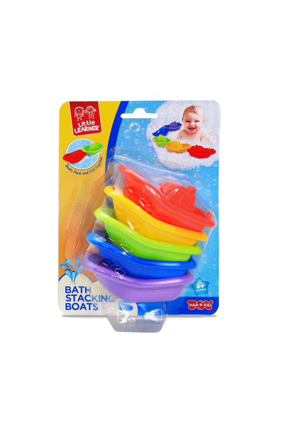 Little Learners Bath Stacking Boat - Floating Boat Toy Set, Linkable for "Little Boat Train", 6M+