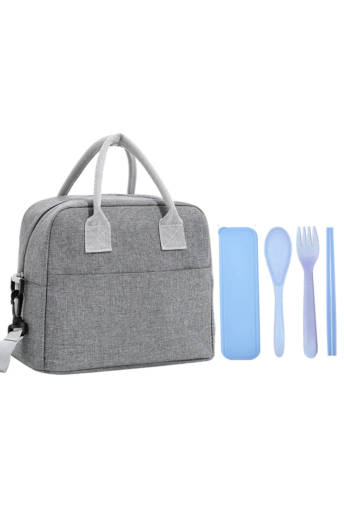 Star Babies - Insulated Mini Lunch Bag With Foldable Cutlery Set - Blue - 5 Pcs