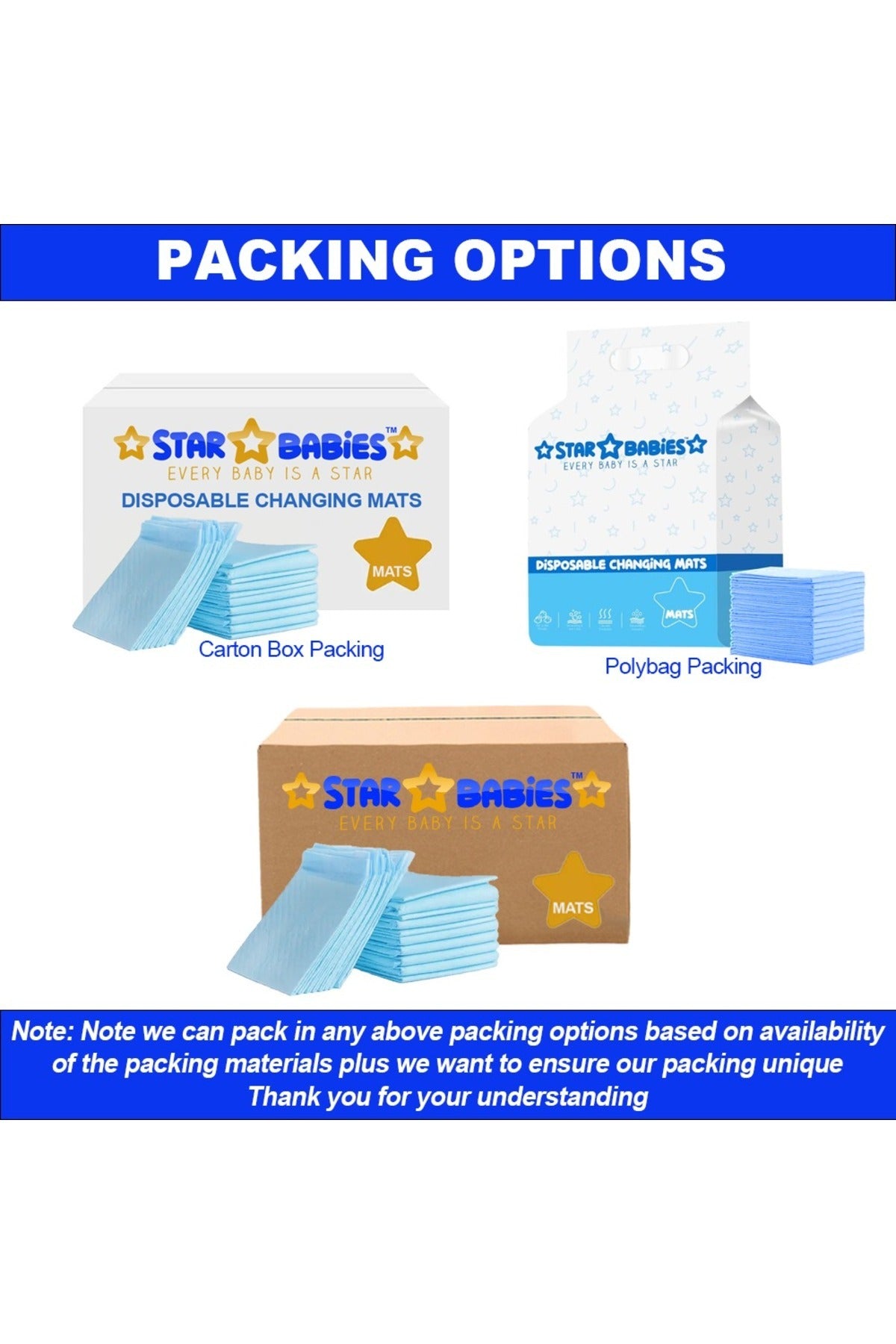 Star Babies - Disposable Changing Mats - White - 45x60 cm - 360 Pcs