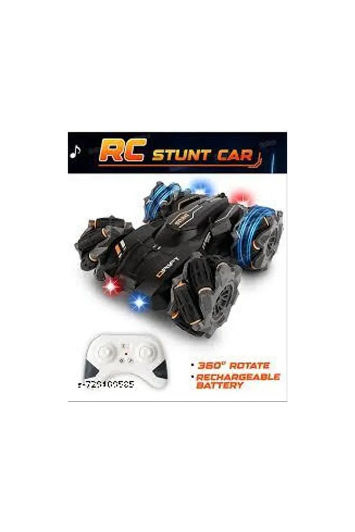 2.4G Double-Sided Stunt Drift RC Car 1:18 Scale 8 Channel Remote Control Car with LED Lights, Music, 360° Rotating Off-Road Toy Vehicle for Kids Boys Girls