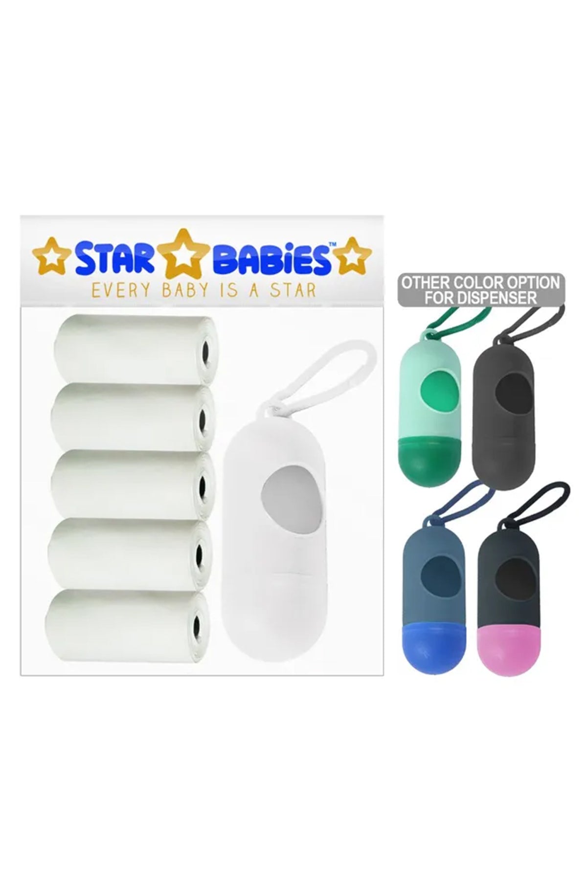 Star Babies Pack Of 5 Scented Bag White With Dispenser, Pack Of 1