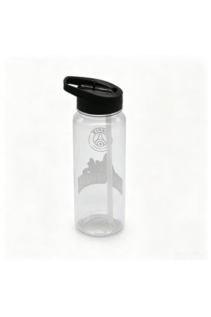 Paris Saint Germain Plastic Water Bottle 600ml with Straw Lid, PSG Football Leakproof School Bottle for Boys, Teens & Kids, Reusable Sports Bottle for Gym, Travel & Outdoor Use (Green & Black)