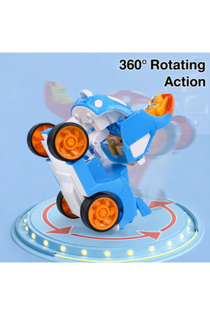 Urban Tots Transformer Mini Racing Robot Car – Push & Go Action Toy For Kids - Multicolor