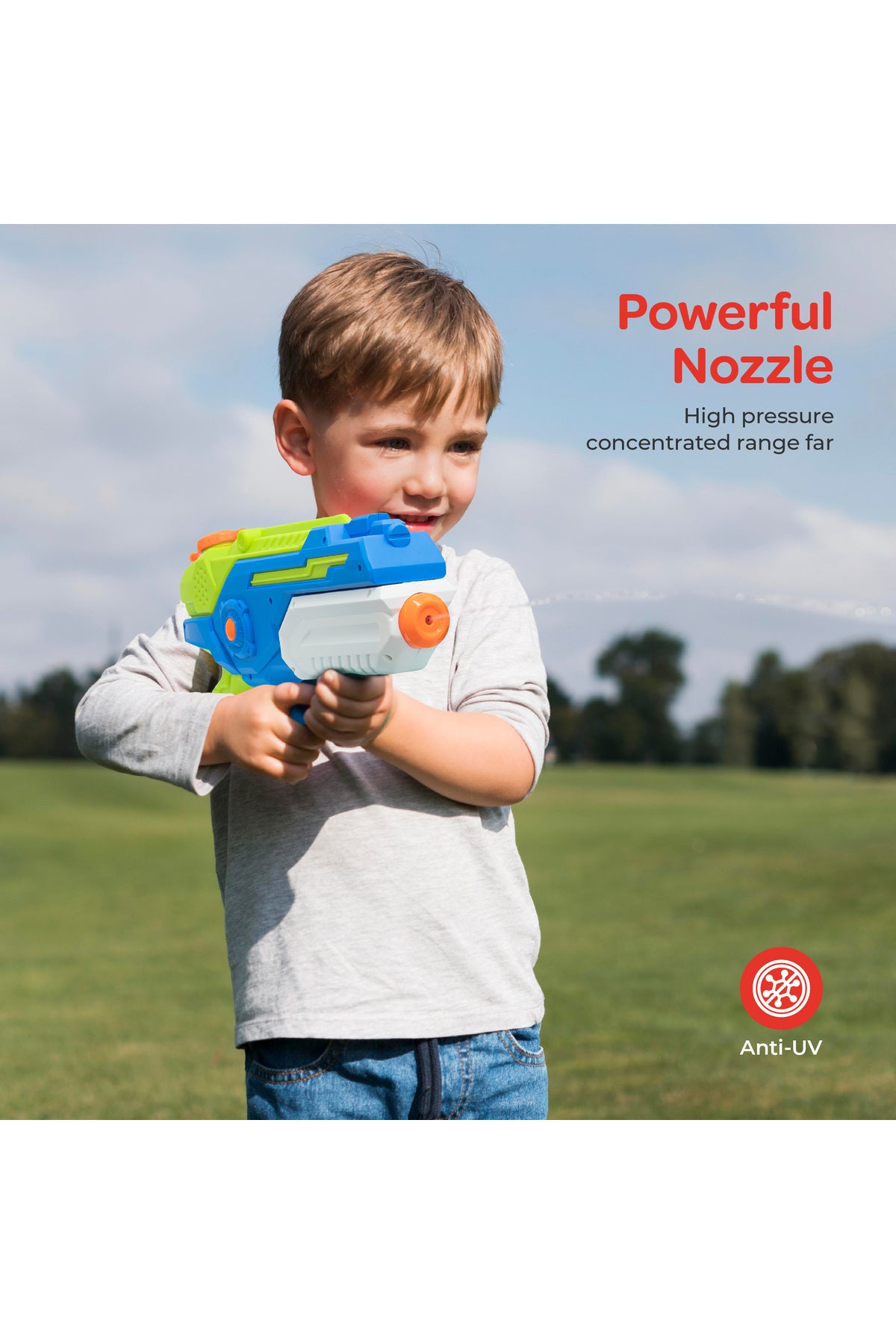 MOON Water Burst Gun with Capacity, Super Water Pistols with Long Shoot Range -for Kids Boys Girls Adults,Dark Blue