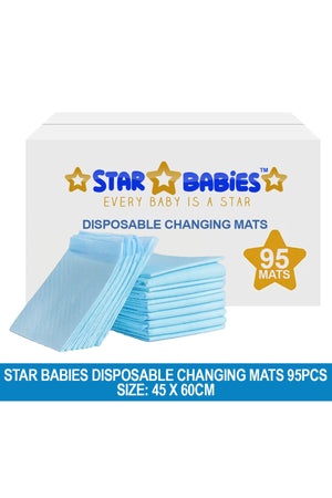 Star Babies Disposable Changing Mats Large Blue - Pack of 95