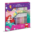 Disney Princess Ariel Felt Tip Pen Set | 18 Colorful Felt Pens with 2 Stamps & 1 Ink Pad | Kids Art & Craft Stationery Gift Set