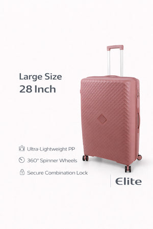 ELITE- Premium Hard-Shell Luggage 28 inch – Lightweight Spinner Suitcase – Rose Gold