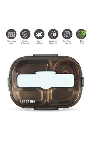 Cocobee Kids Oval Lunch Box | Non-Toxic, Food-Grade, Design – Blue