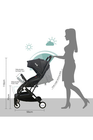 MOON Travel-Lite  - Cabin Stroller,Black