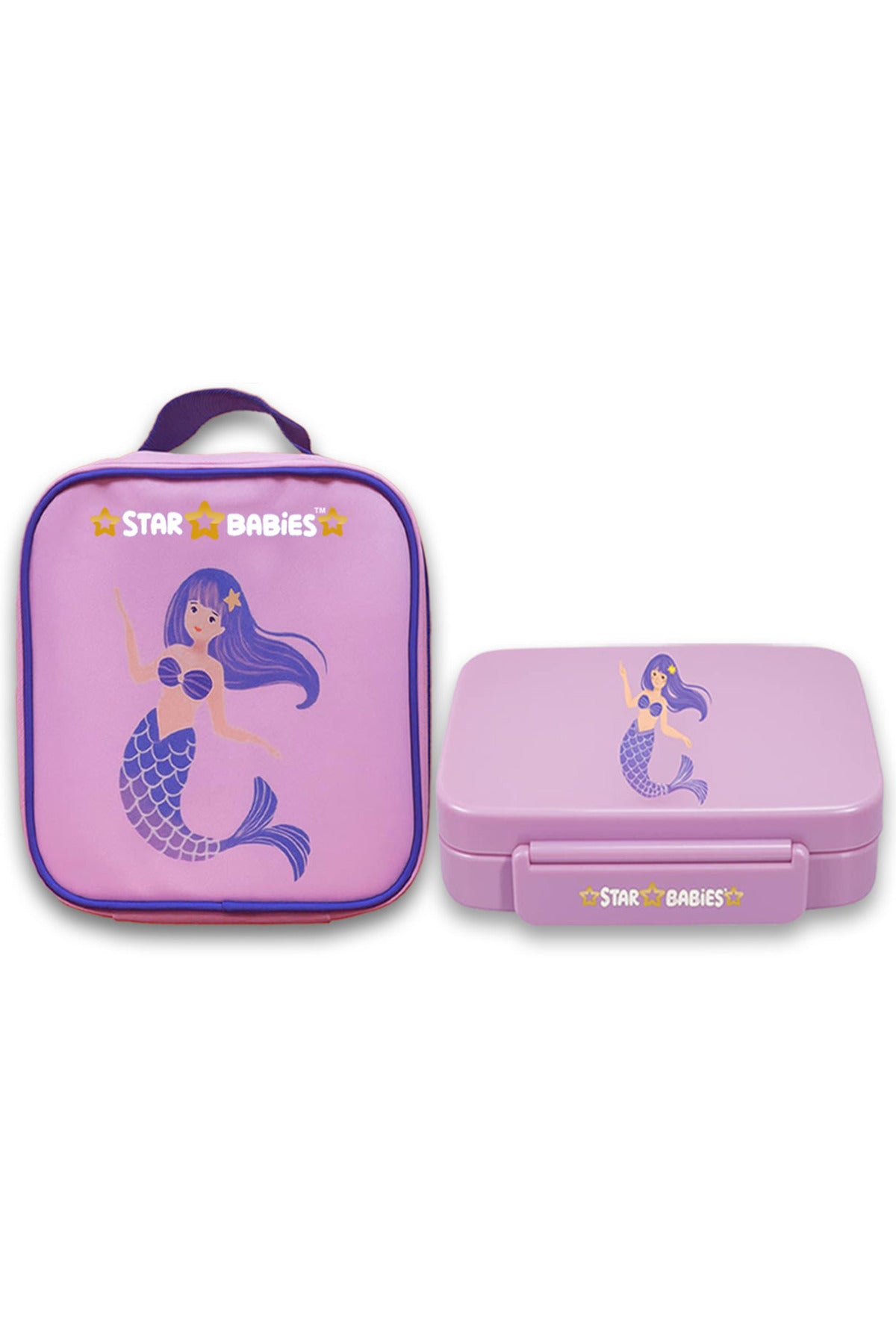 Star Babies - Star Babies Little Mermaid Bento Lunch Box with 4 Compartments, BPA Free, Leak-Proof with insulated Lunch Bag