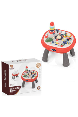 Kikibebe Meow Meow Multi-Functional Double-Sided Puzzle Game Table-Red