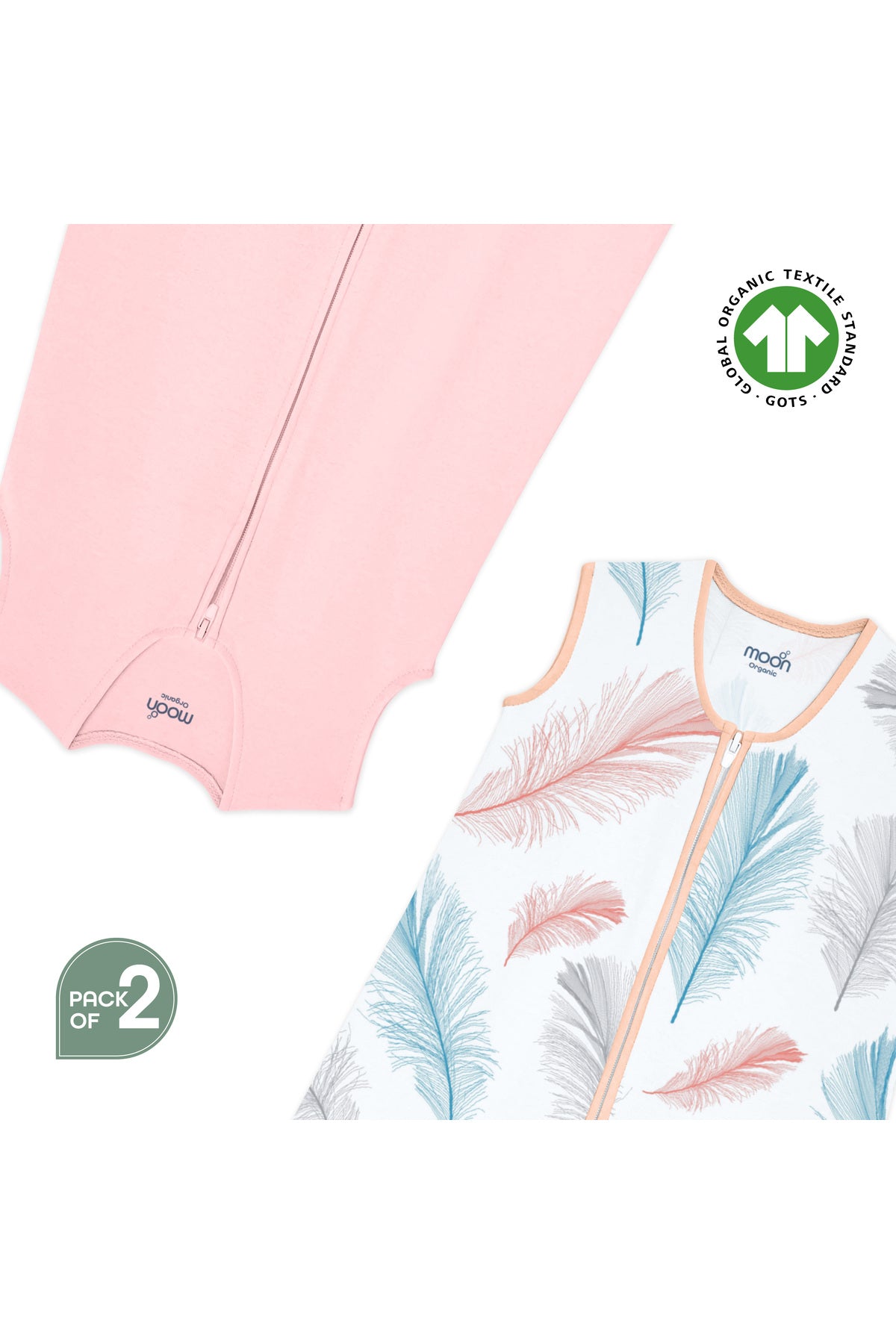 MOON Organic Sleepsack -Feature and Pink L