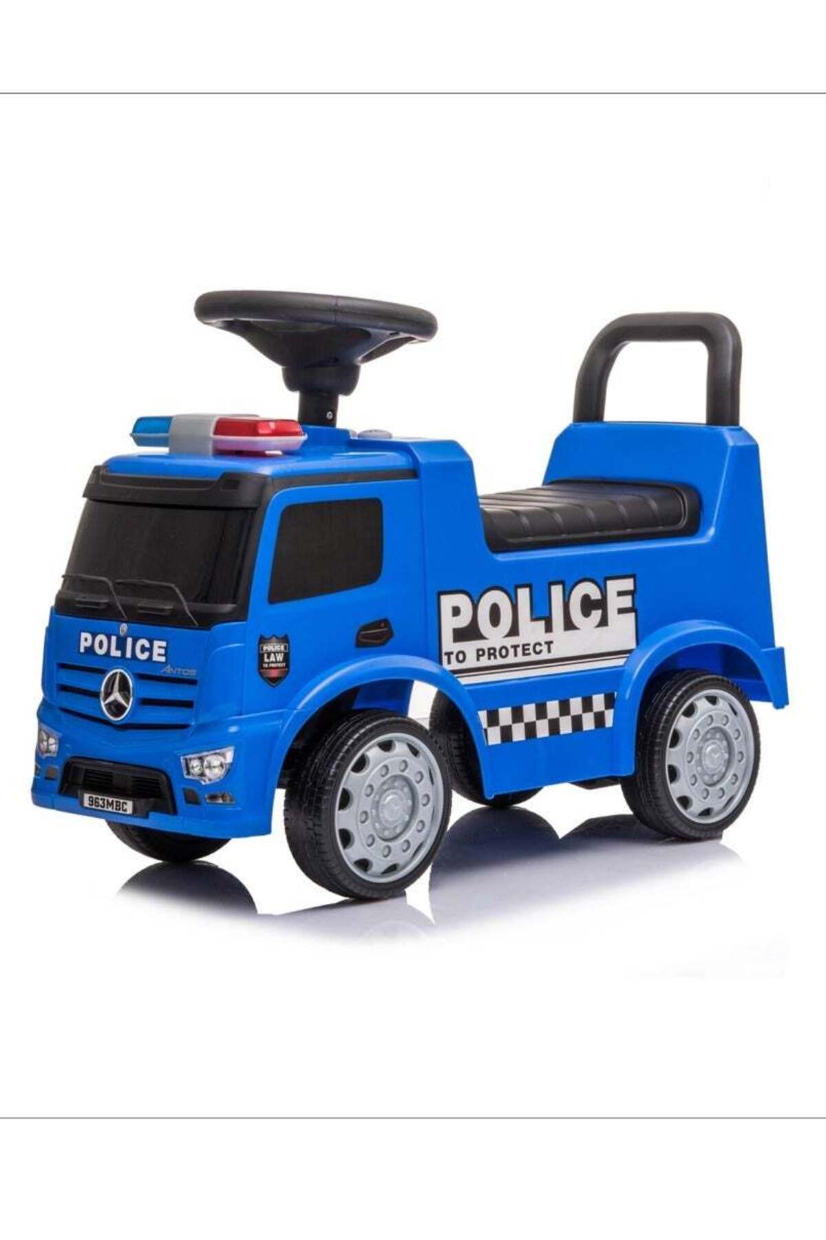 MOON Mercedes Benz Police Licensed-Foot to Floor Ride On for 12 to 36 Months -Blue