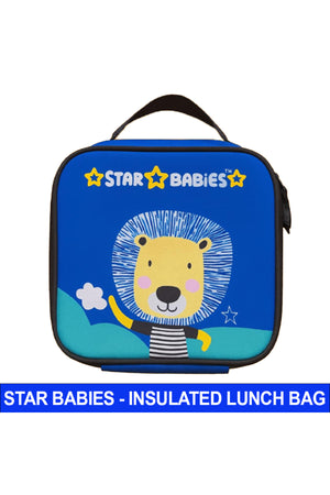 Star Babies Brave Lion Themed Bento Lunch Bag , Toddler-Friendly, 3 Years+, Easy to clean-  -Blue