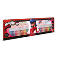Miraculous Ladybug Mega Art Case for Kids – 86x54cm Set with 60 Felt Tip Pens, 10 Pencil Crayons, 10 Wax Crayons, 6 Stamps, Ink Pad, Coloring Book, Notebook & 30 Stickers