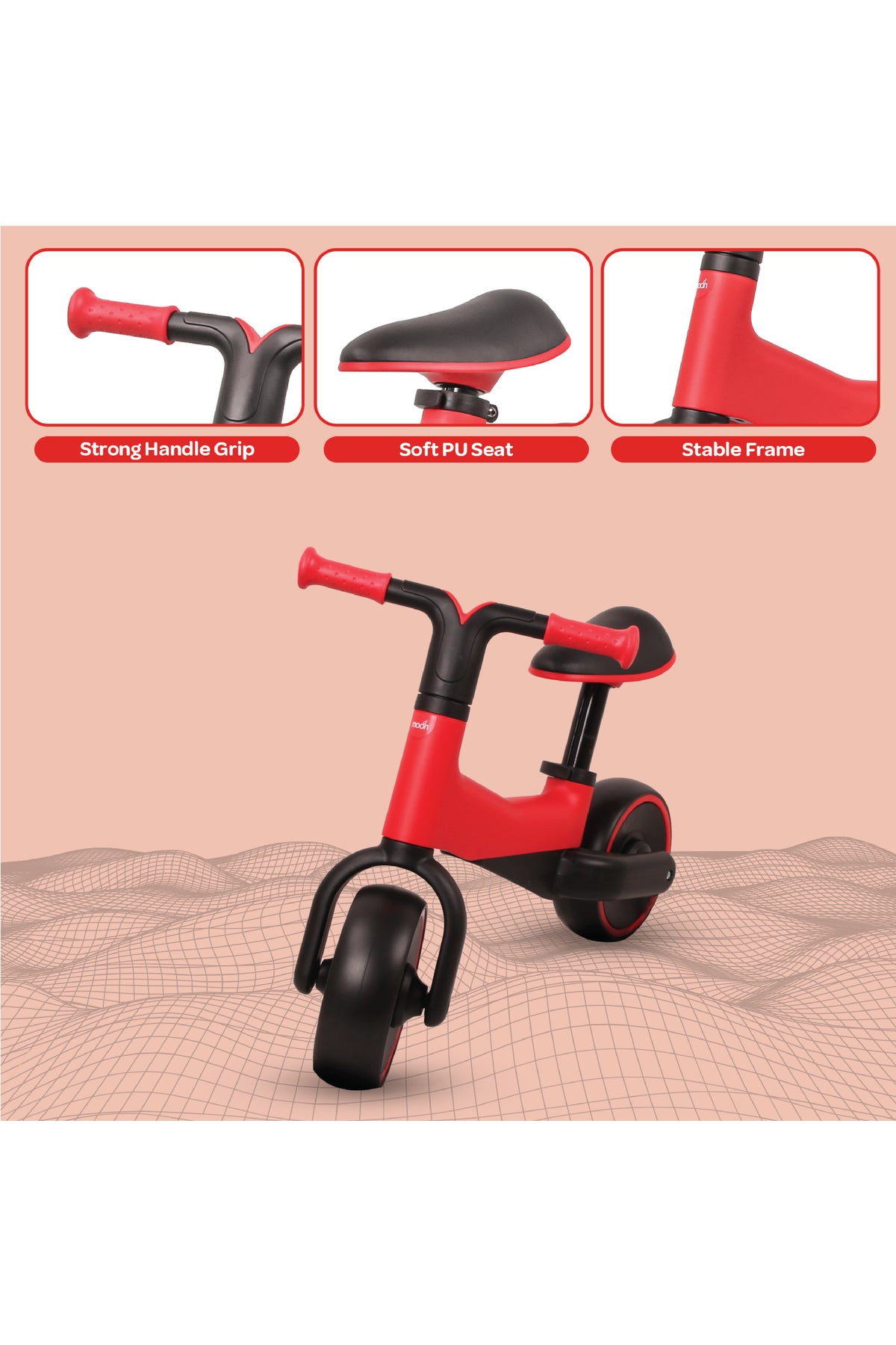 MOON Little Marvel Baby Balance Bikes -Red