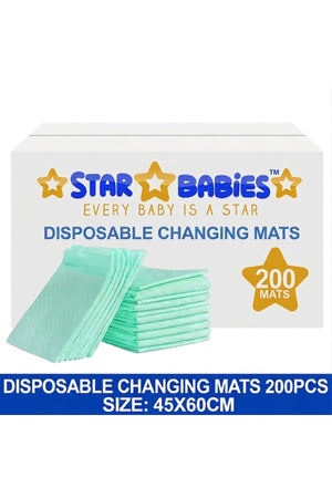 Star Babies Disposable Changing Mats  45x60cm- Pack of 200 -Green