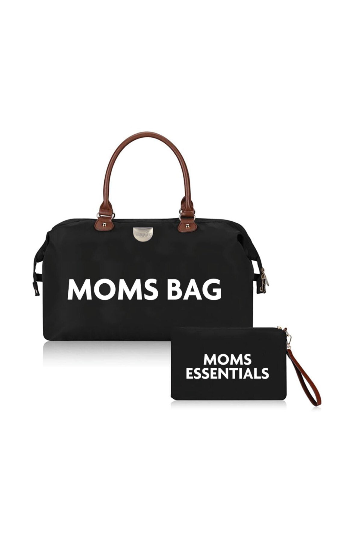 MOON Moms large capacity waterproof Travel Diaper Bag with 2 pouchs-Black