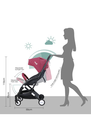 MOON Travel-Lite  - Cabin Stroller,Dark Red