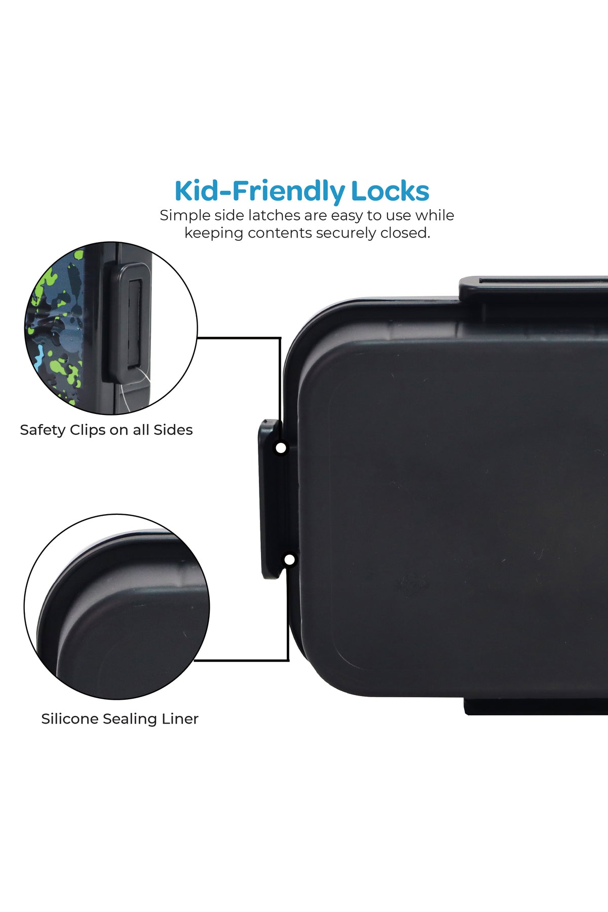 MOON Kids Lunch Box | PP + Stainless Steel Insulated Tiffin Box | Leak-Proof, BPA-Free, Durable School Lunch Box for Boys & Girls | Easy Open Clips | Food Safe Eco-Friendly Kids Meal Box