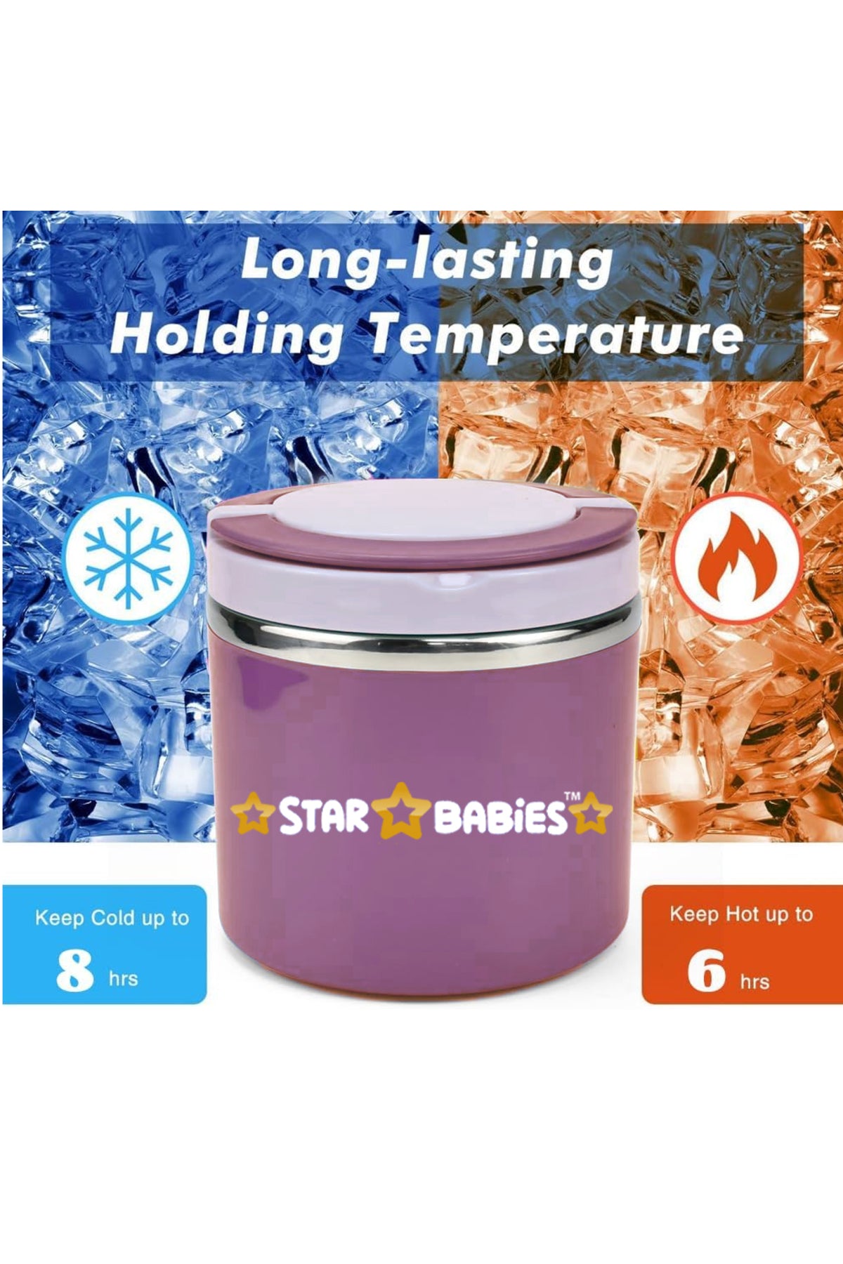 Star Babies - Set of 2 combo,Stainless Steel  food jar with mini flask