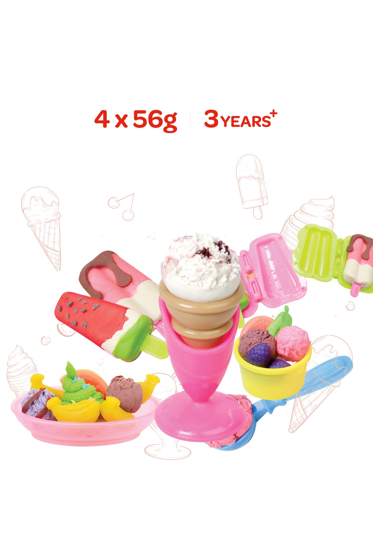 MOON Kid's Dough My Ice-cream Shop. 4 x 2oz dough pot.