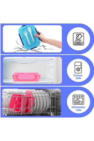 Star Babies - Star Babies Brave Lion Bento Lunch Box with 4 Compartments, BPA Free, Leak-Proof with insulated Lunch Bag