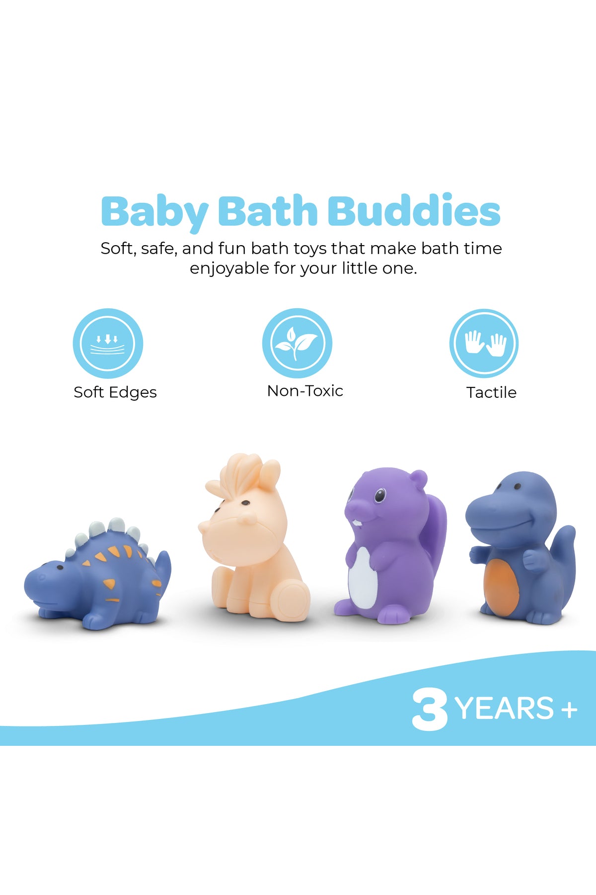 Moon  Splash and Play Baby Bath Toys with Squeaker for Toddlers -Pack of 8