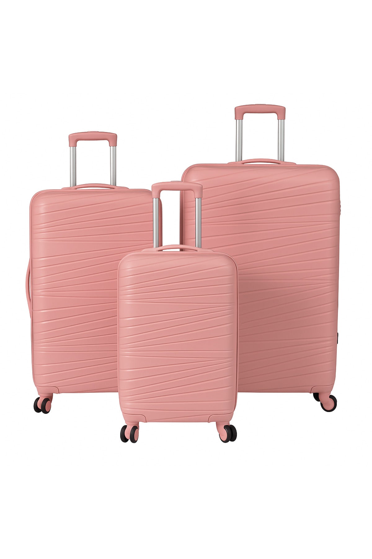 W.O.K 3-Piece Hard Shell Luggage Set – 20", 24", 28" Spinner Trolleys With Number Lock – Rose Gold