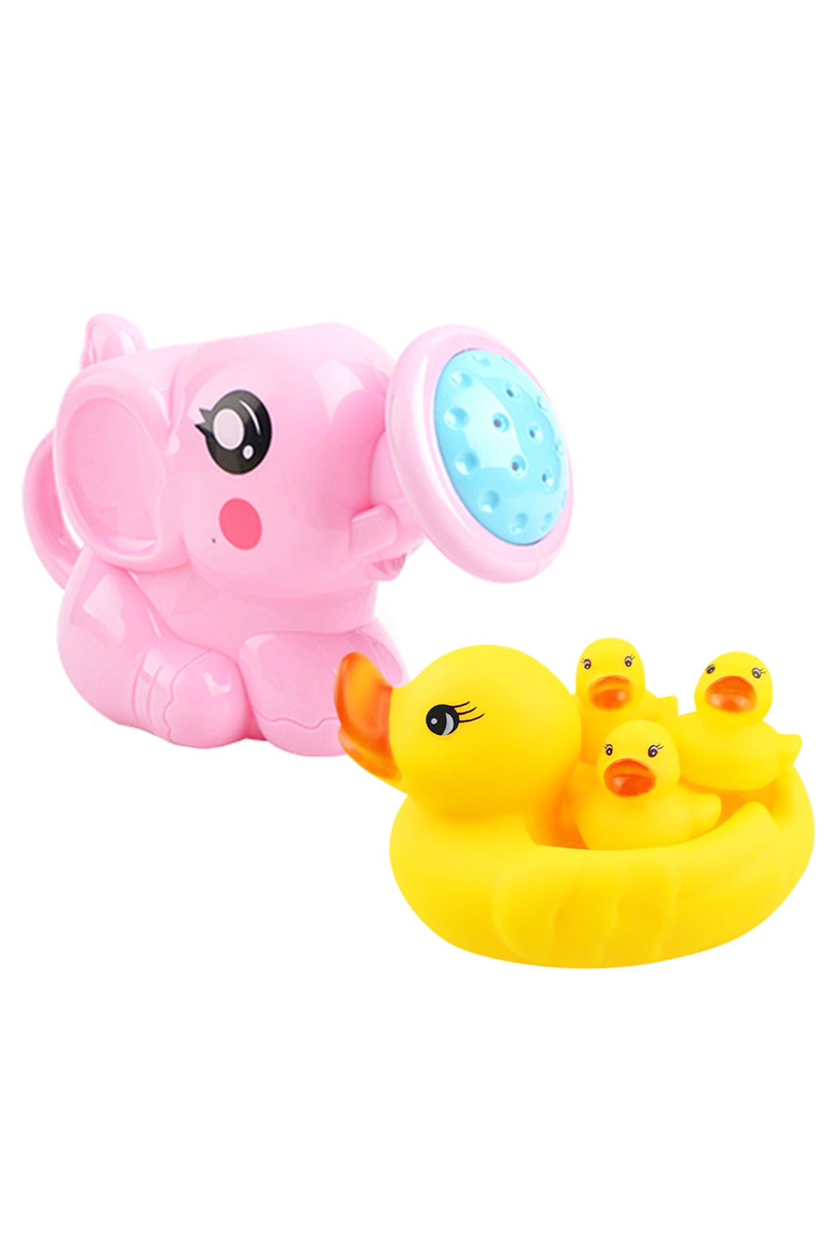 Star Babies Rubber Ducks with Watering Kettle Toy - Pink Yellow