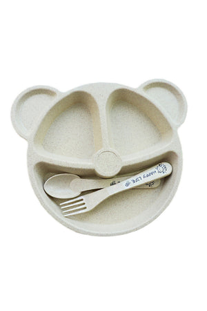 Star Babies Eco Friendly Bear Plate Set - Cream