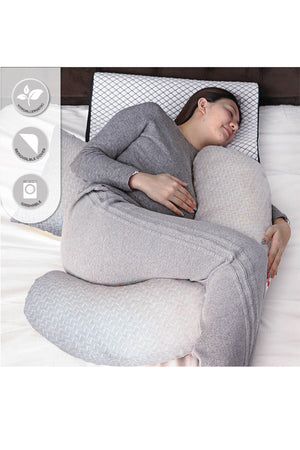 MOON  Bamboo Multi-Position Pregnancy Pillow - Grey