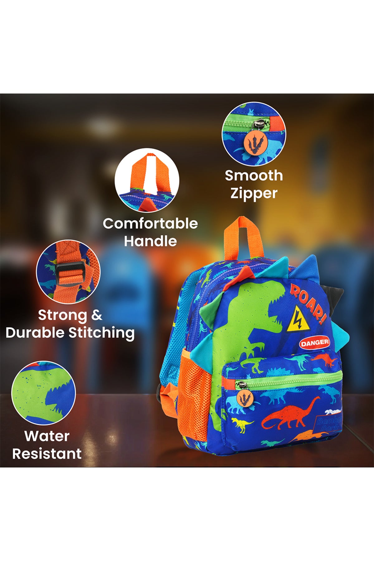 Bamboo Bark insulated kids, childrens, toddler backpack, school bag for nursey