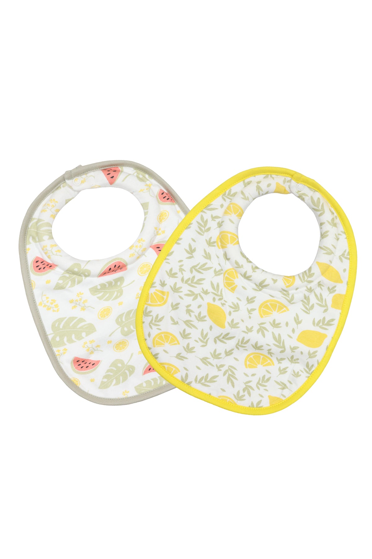 MOON Organic Baby Bibs 2 Pack -- Lemon & Melon Print