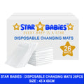 Star Babies - Disposable Changing Mats - White - 26 Pcs