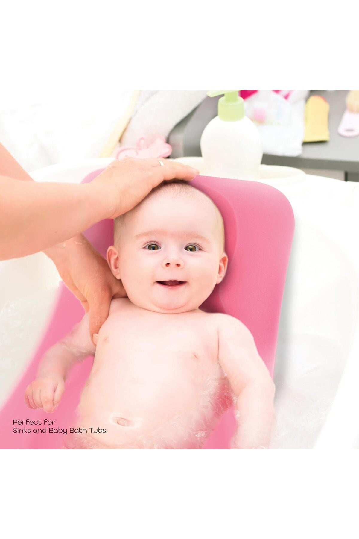 MOON Sponge Baby Bath Holder, Pink