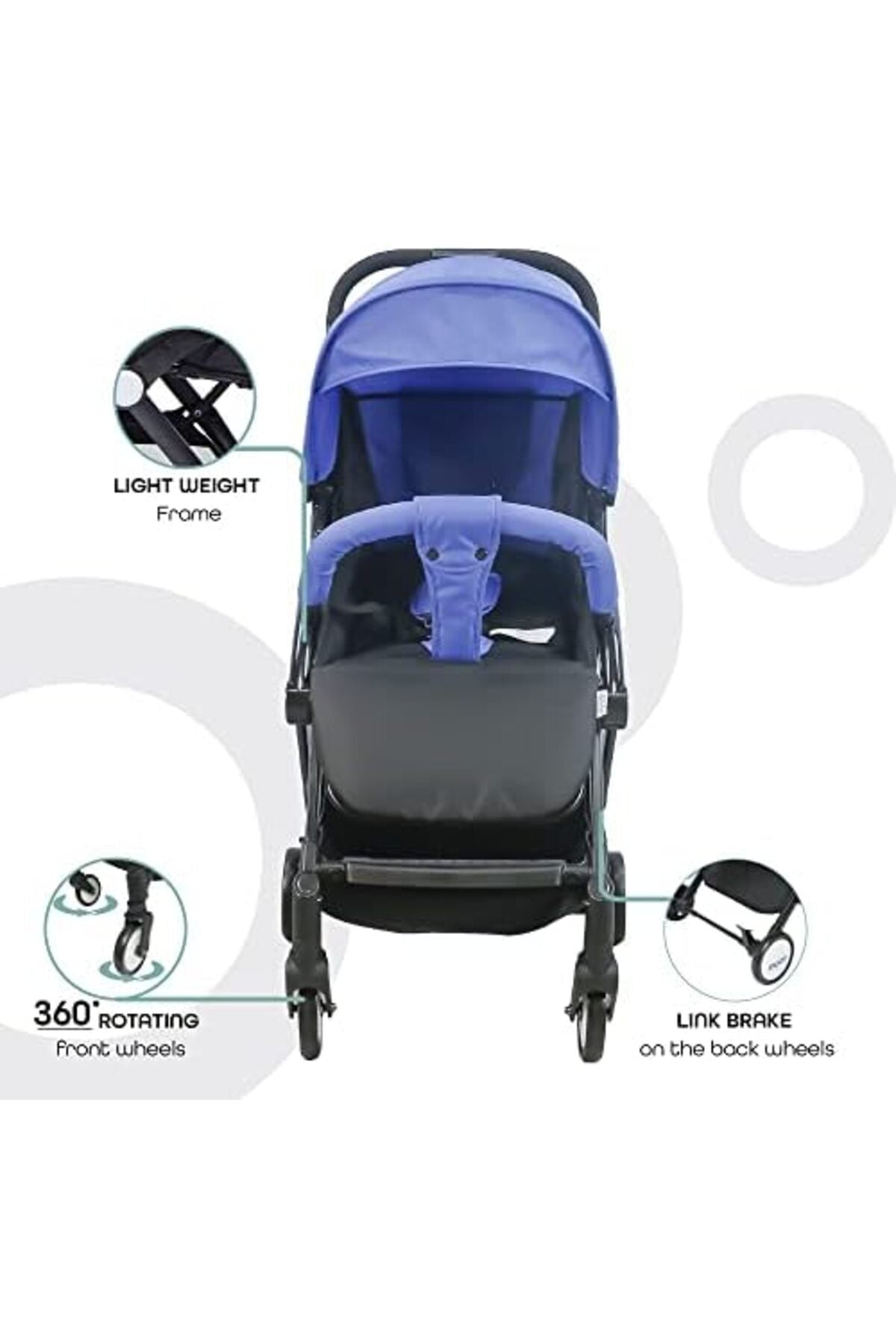 MOON Travel-Lite  - Cabin Stroller,Cyan Blue