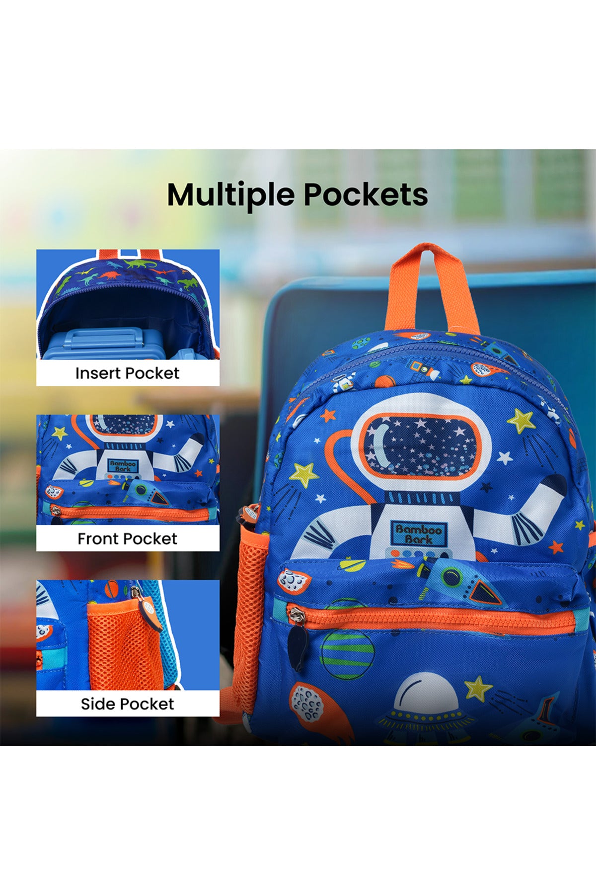 Bamboo Bark insulated kids, childrens, toddler backpack, school bag for nursey