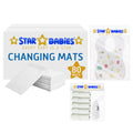 Star Babies - Changing Mats 80pcs, Bibs 70pcs and Scented Bag 10pcs with Refill - White