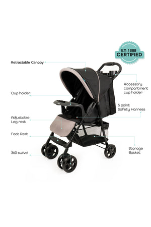 MOON Metro Urban Baby Stroller -Black