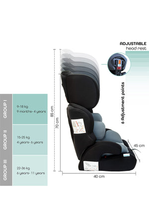 MOON Tolo - Car seat (Group 1,2,3)-Grey