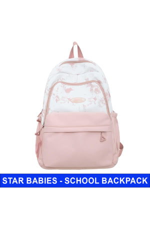 Star Babies School Bag 16-inch solid printed Backpack  - Pink