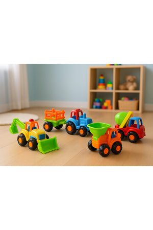 Urban Tots Vola Construction Vehicle Toys – Push-And-Go Action – Assorted