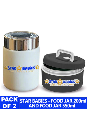 Star Babies -  Stainless steel Food jar with mini flask combo