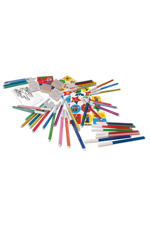 Super Mario 86-Piece Mega Art Set for Kids – 60 Felt Tip Pens, 10 Pencil Crayons, 10 Wax Crayons, 6 Stamps, 1 Ink Pad, 1 Coloring Book, 1 Notebook & 30 Stickers – Creative Drawing & Coloring Kit