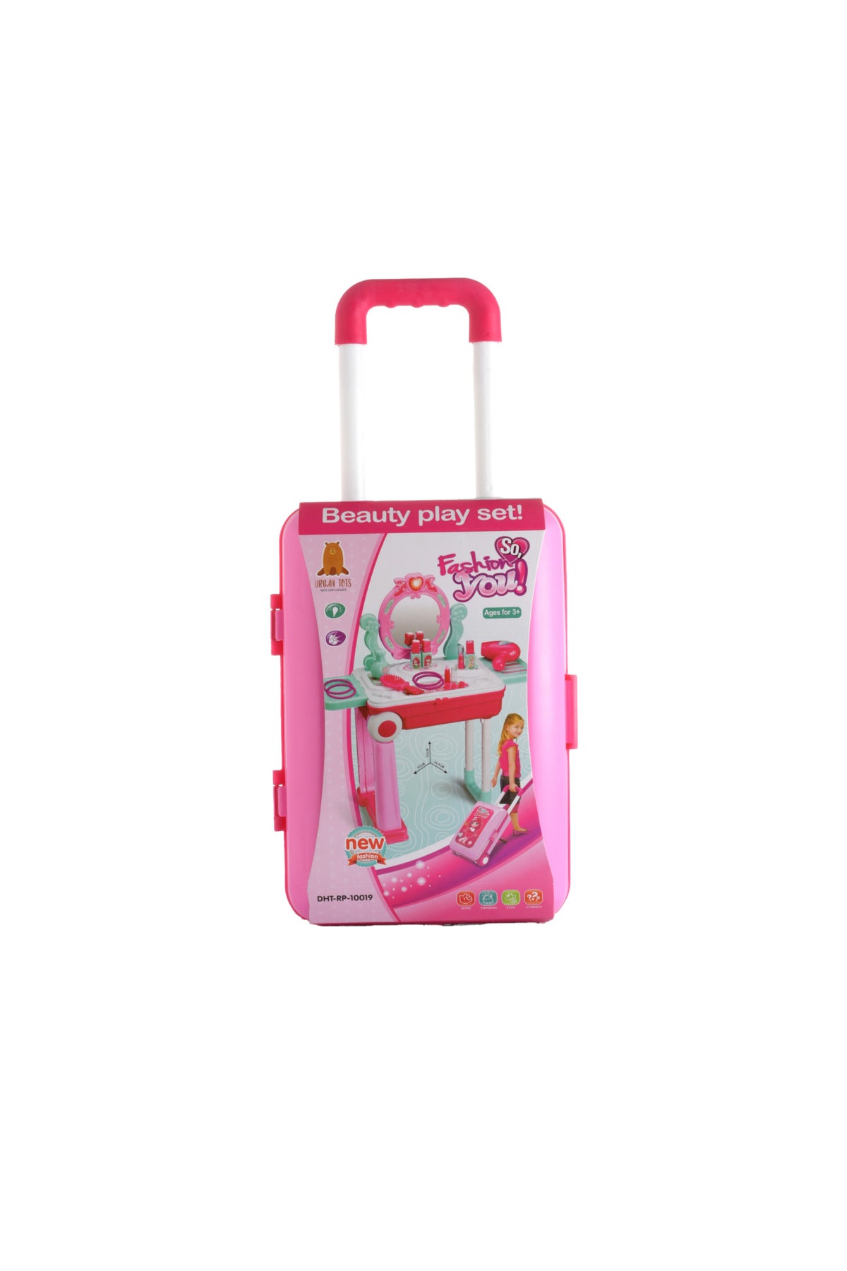 Urban Tots Trolley Beauty Set – Pretend & Play Makeup Toy With Essential Accessories (Pink)