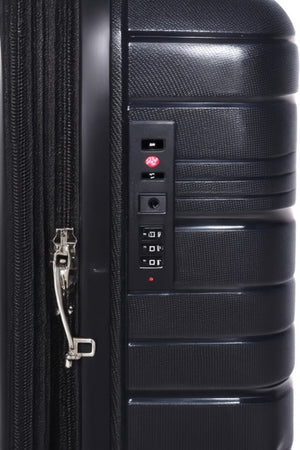 W.O.K 3-Piece Hard Shell Luggage Set – 20", 24", 28" Spinner Trolleys With Number Lock – Black