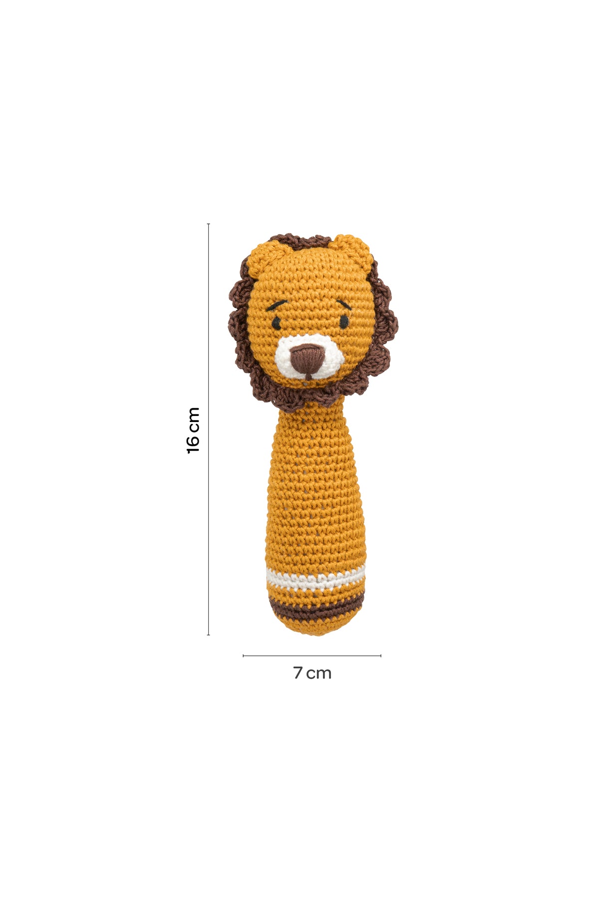 MOON Handcrafted Crochet Knitted Loop Rattle Toy-Tiger