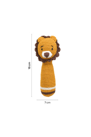MOON Handcrafted Crochet Knitted Loop Rattle Toy-Tiger
