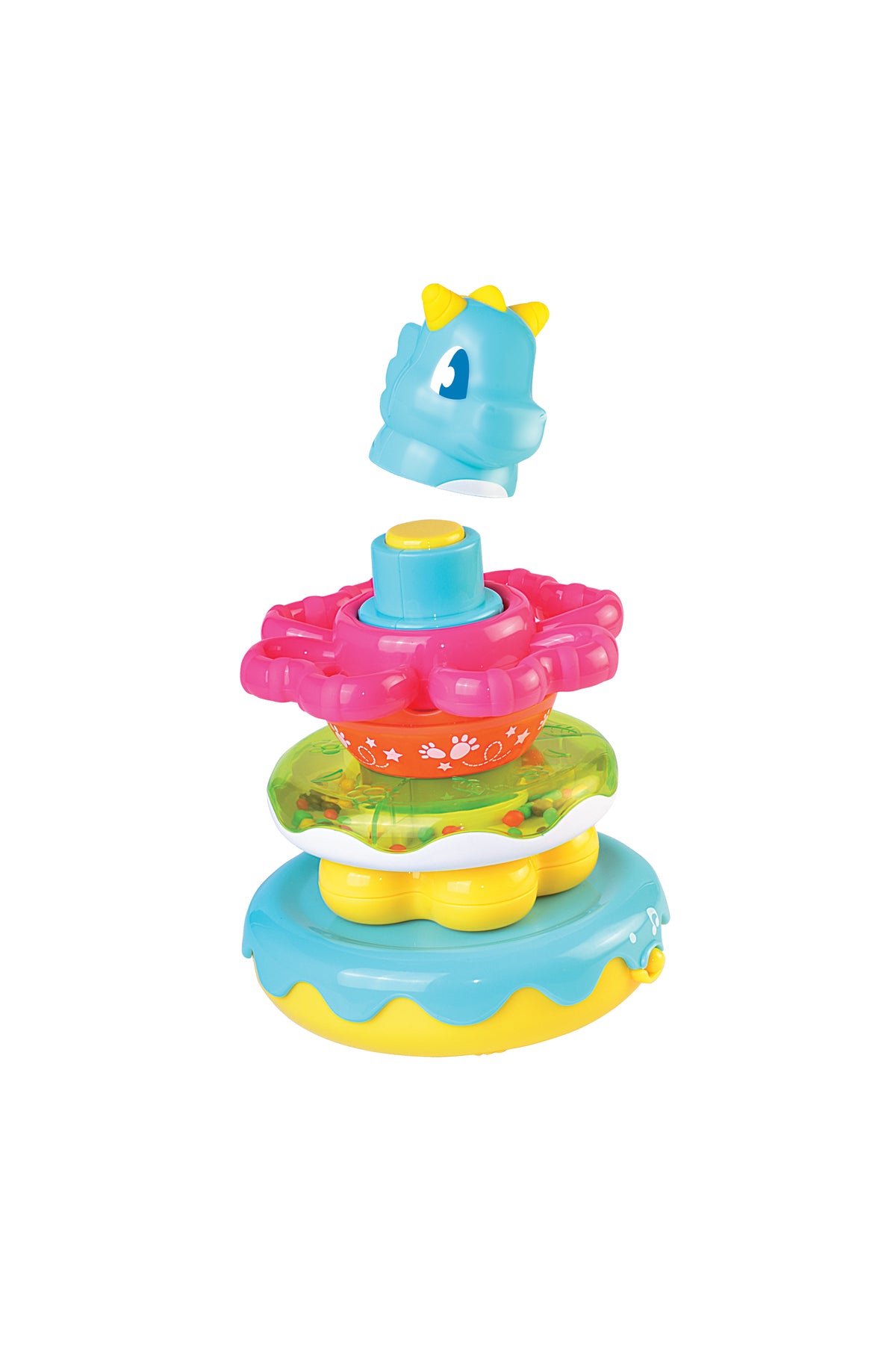 Little Learners Wobbly Dino Stacking Rings - Electronic Rings, Wobbly Base, Sing Along, 12M+